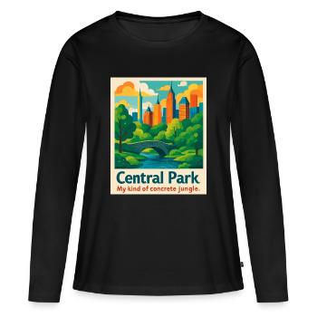 Ambiance de Central Park - T-shirt manches longues Premium bio Femme - noir - Devant - Julia (174cm)