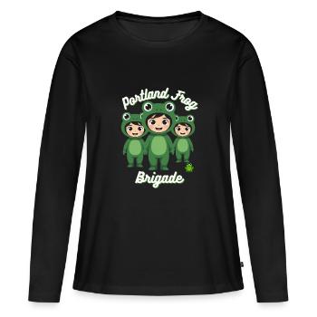 Brigade de grenouilles de Portland - T-shirt manches longues Premium bio Femme - noir - Devant - Julia (174cm)
