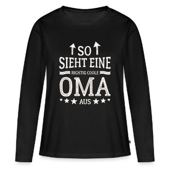 Voici à quoi ressemble une mamie cool Meilleure grand-mère - T-shirt manches longues Premium bio Femme - noir - Devant - Julia (174cm)