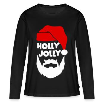 Holly, joyeux Noël - T-shirt manches longues Premium bio Femme - noir - Devant - Julia (174cm)