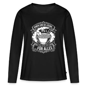 Ramen is the solution - Women's Premium Organic Long Sleeve Shirt - black - Front - Julia (174cm)