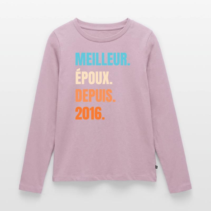 Bester Ehemann seit 2016 Geschenk-Ehemann Frauen Premium Bio Langarmshirt