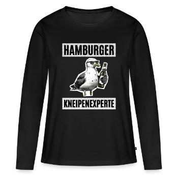 Expert en pubs de Hambourg - T-shirt manches longues Premium bio Femme - noir - Devant - Julia (174cm)