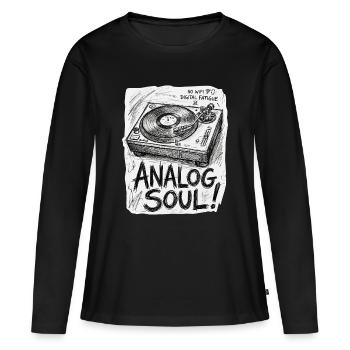 Analog Soul - Frauen Premium Bio Langarmshirt - Schwarz - Vorne - Julia (174cm)