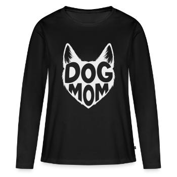 Dog Mom Hunde-Silhouette – Hundemama Shirt - Frauen Premium Bio Langarmshirt - Schwarz - Vorne - Julia (174cm)