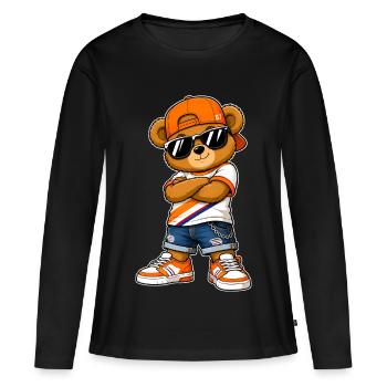 Drapeaux des lunettes de soleil allemandes - T-shirt manches longues Premium bio Femme - noir - Devant - Julia (174cm)