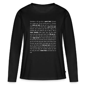 L’éternité n’a pas de fin - T-shirt manches longues Premium bio Femme - noir - Devant - Julia (174cm)