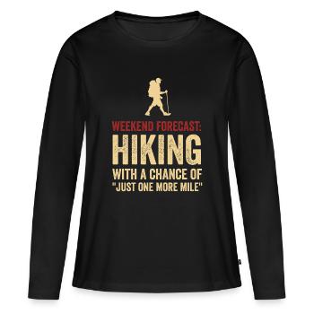 Prévisions pour le week-end : randonnée avec une chance de « Just On » - T-shirt manches longues Premium bio Femme - noir - Devant - Julia (174cm)