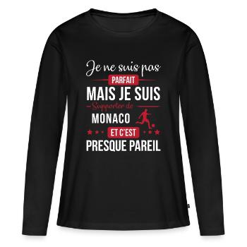 Je Ne Suis Pas Parfait Mais Je Suis Supporter D... - T-shirt manches longues Premium bio Femme - noir - Devant - Julia (174cm)
