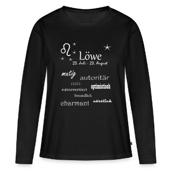 Löwe_Sternzeichen - Frauen Premium Bio Langarmshirt - Schwarz - Vorne - Julia (174cm)