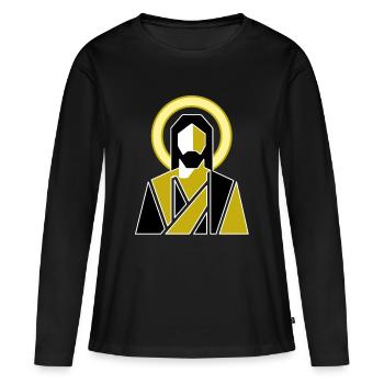Jésus moderne - T-shirt manches longues Premium bio Femme - noir - Devant - Julia (174cm)