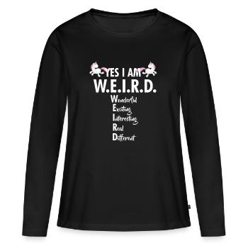 unicorn - Women's Premium Organic Long Sleeve Shirt - black - Front - Julia (174cm)