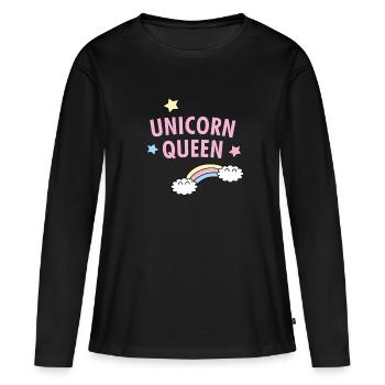 Einhorn - Frauen Premium Bio Langarmshirt - Schwarz - Vorne - Julia (174cm)