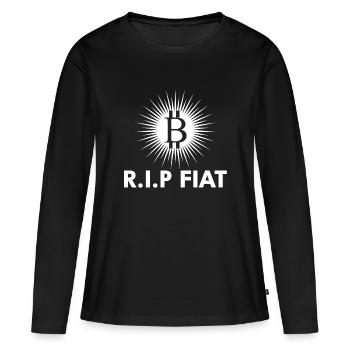 Bitcoin - T-shirt manches longues Premium bio Femme - noir - Devant - Julia (174cm)