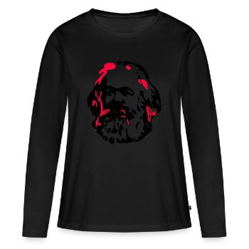 Marx - T-shirt manches longues Premium bio Femme - noir - Devant - Julia (174cm)