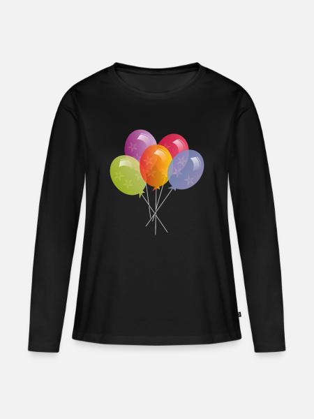 GLOBOS - Frauen Premium Bio Langarmshirt - Schwarz