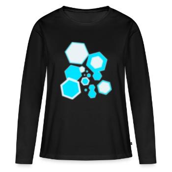 hexagone - T-shirt manches longues Premium bio Femme - noir - Devant - Julia (174cm)