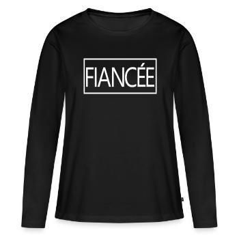 Fiancée Fiancée Fiançailles Mariage Lune de Miel - T-shirt manches longues Premium bio Femme - noir - Devant - Julia (174cm)