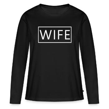 Wife Matching Couple Engagement Wedding Honeymoon - Women's Premium Organic Long Sleeve Shirt - black - Front - Julia (174cm)