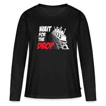Wait For The Drop Roller Coaster - T-shirt manches longues Premium bio Femme - noir - Devant - Julia (174cm)