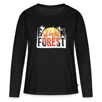 FORÊT NOIRE - T-shirt manches longues Premium bio Femme - noir - Devant - Julia (174cm)