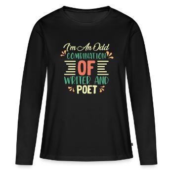 Je suis une étrange combinaison de - T-shirt manches longues Premium bio Femme - noir - Devant - Julia (174cm)