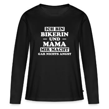 Bikerin Spruch Motorrad Lustiges Bikerin Geschenk - Frauen Premium Bio Langarmshirt - Schwarz - Vorne - Julia (174cm)