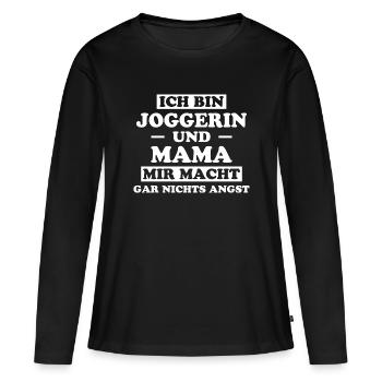 Joggerin Spruch Laufen Joggen Joggerin Geschenk - Frauen Premium Bio Langarmshirt - Schwarz - Vorne - Julia (174cm)