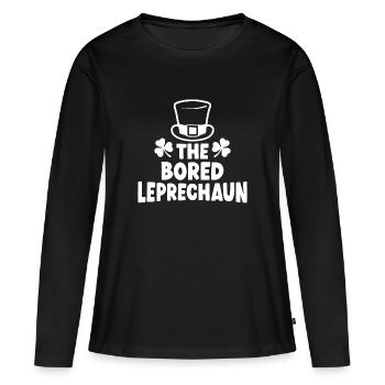Le lutin ennuyé - T-shirt manches longues Premium bio Femme - noir - Devant - Julia (174cm)