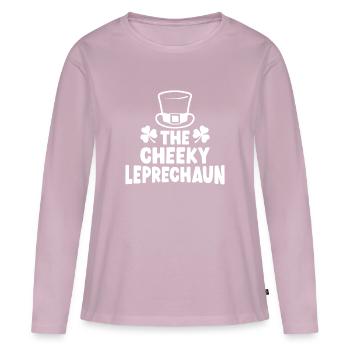 The Cheeky Leprechaun - Women's Premium Organic Long Sleeve Shirt - dusky pink - Front - Julia (174cm)