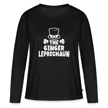 Le lutin au gingembre - T-shirt manches longues Premium bio Femme - noir - Devant - Julia (174cm)