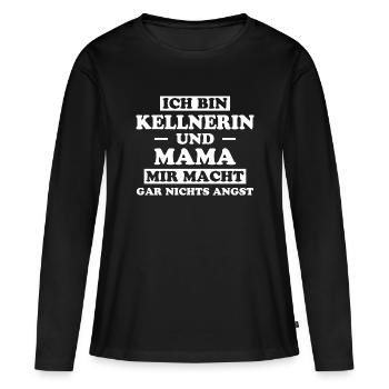 Kellnerin Spruch Kellner Beruf Kellnerin Geschenk - Frauen Premium Bio Langarmshirt - Schwarz - Vorne - Julia (174cm)
