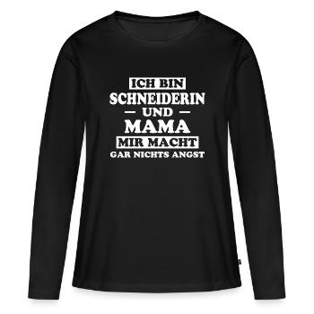 Schneiderin Spruch Nähen Fun Schneiderin Geschenk - Frauen Premium Bio Langarmshirt - Schwarz - Vorne - Julia (174cm)