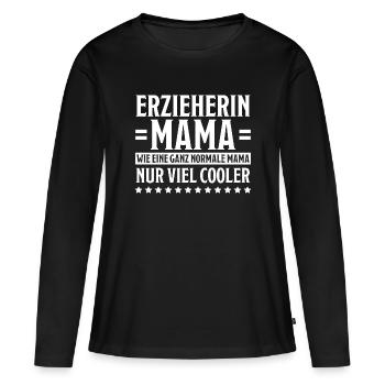 Erzieherin Spruch Job Lustiges Erzieherin Geschenk - Frauen Premium Bio Langarmshirt - Schwarz - Vorne - Julia (174cm)