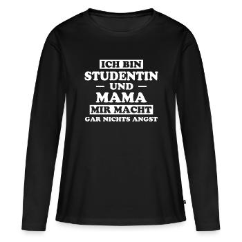 Studentin Spruch Universität Studentin Geschenk - Frauen Premium Bio Langarmshirt - Schwarz - Vorne - Julia (174cm)
