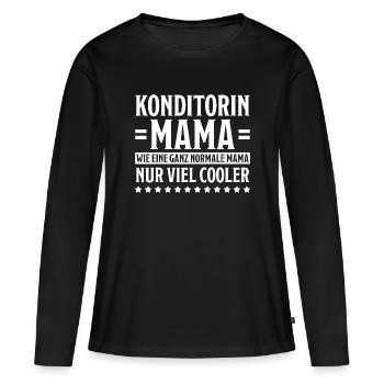 Konditorin Spruch Backen Witz Konditorin Geschenk - Frauen Premium Bio Langarmshirt - Schwarz - Vorne - Julia (174cm)