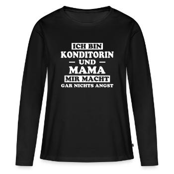Konditorin Spruch Backen Witz Konditorin Geschenk - Frauen Premium Bio Langarmshirt - Schwarz - Vorne - Julia (174cm)