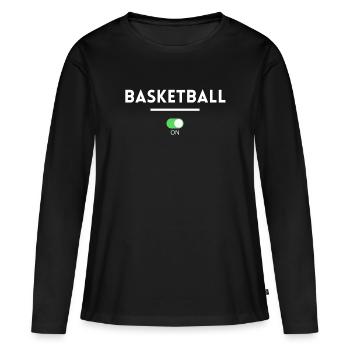 basketball on. basketball player t-shirt - Women's Premium Organic Long Sleeve Shirt - black - Front - Julia (174cm)