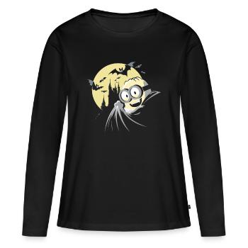 Minions Dave Halloween - Frauen Premium Bio Langarmshirt - Schwarz - Vorne - Julia (174cm)