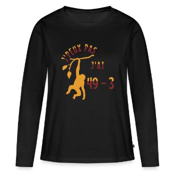 j'peux pas j'ai 49-3 - T-shirt manches longues Premium bio Femme - noir - Devant - Julia (174cm)