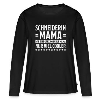 Schneiderin Spruch Nähen Fun Schneiderin Geschenk - Frauen Premium Bio Langarmshirt - Schwarz - Vorne - Julia (174cm)