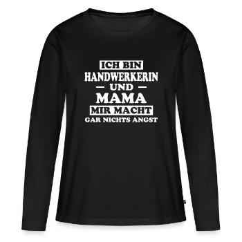 Handwerkerin Spruch Lustiges Handwerkerin Geschenk - Frauen Premium Bio Langarmshirt - Schwarz - Vorne - Julia (174cm)