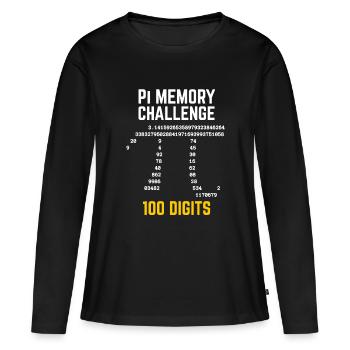 T-shirt Pi Day - T-shirt manches longues Premium bio Femme - noir - Devant - Julia (174cm)