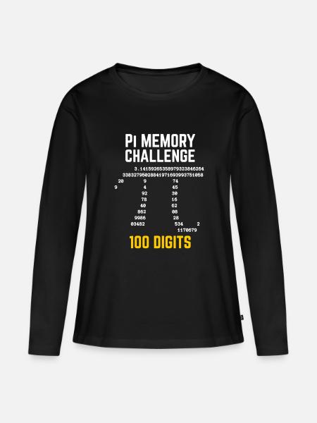 Pi Day T-Shirt - Frauen Premium Bio Langarmshirt - Schwarz