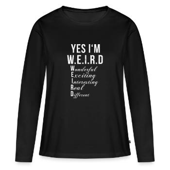 Funny Fun Fun Fun Fun Gift - T-shirt manches longues Premium bio Femme - noir - Devant - Julia (174cm)