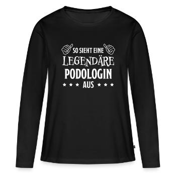 Podologin Lustige Spruch Fuß Podologin Geschenk - Frauen Premium Bio Langarmshirt - Schwarz - Vorne - Julia (174cm)