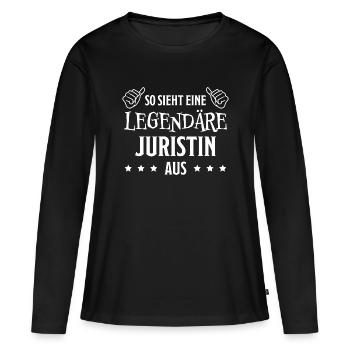 Juristin Beruf Lustige Spruch Jurist Jura Geschenk - Frauen Premium Bio Langarmshirt - Schwarz - Vorne - Julia (174cm)