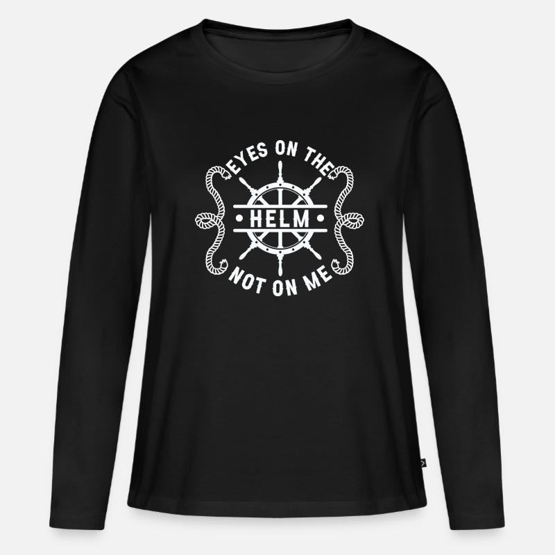 Seglen Segelboot Segler - Frauen Premium Bio Langarmshirt - Schwarz