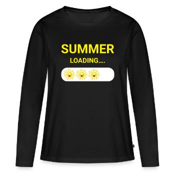 SUMMER LOADING - SUNSHINE - HOLIDAYS - SUNNY DAYS - Frauen Premium Bio Langarmshirt - Schwarz - Vorne - Julia (174cm)