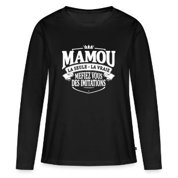 mamou la seule la vraie - T-shirt manches longues Premium bio Femme - noir - Devant - Julia (174cm)